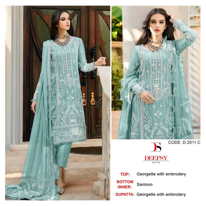 D 2011 By Deepsy Suits Georgette Pakistani Suits Catalog